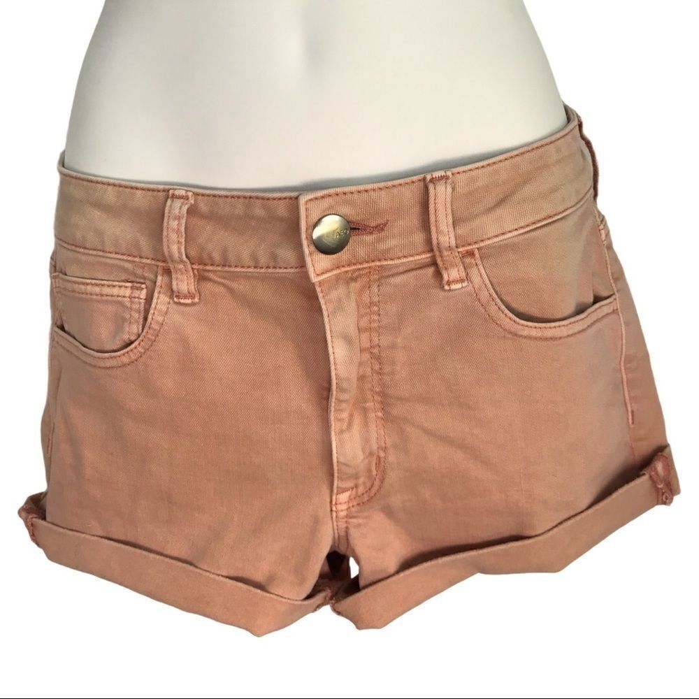American Eagle Hi-Rise Super Sketch Shorts 6 Peach Tangerine